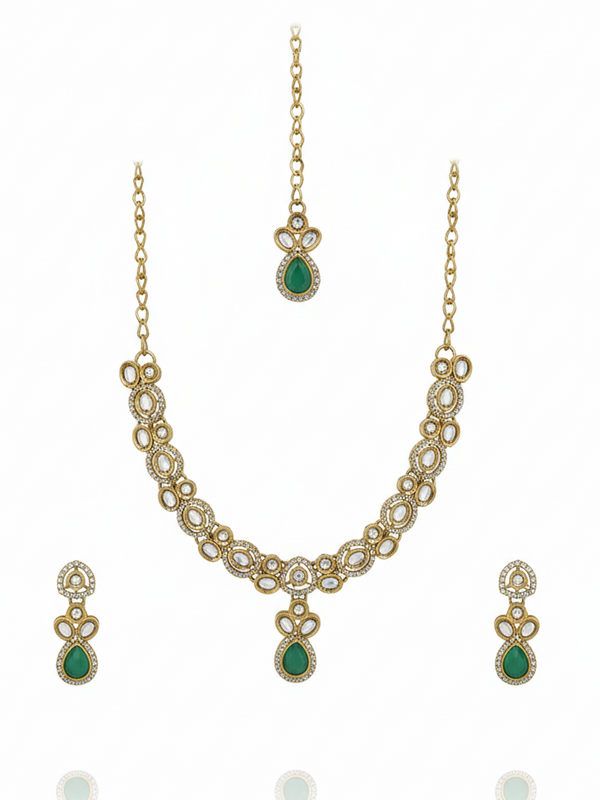 Mint Kundan Set for women