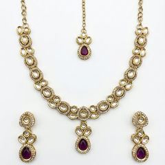Wine Kundan Set for women