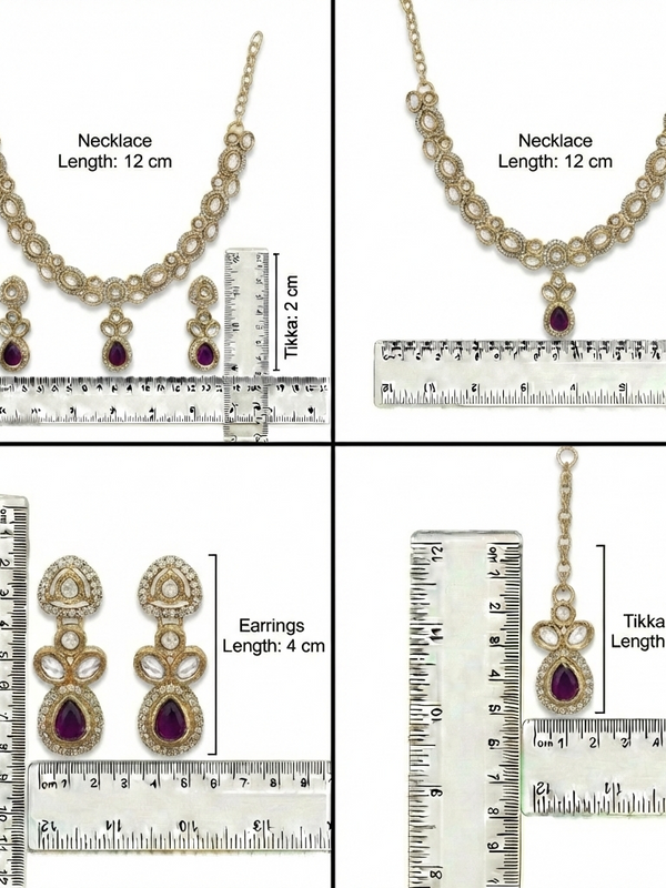Wine Kundan Set for women