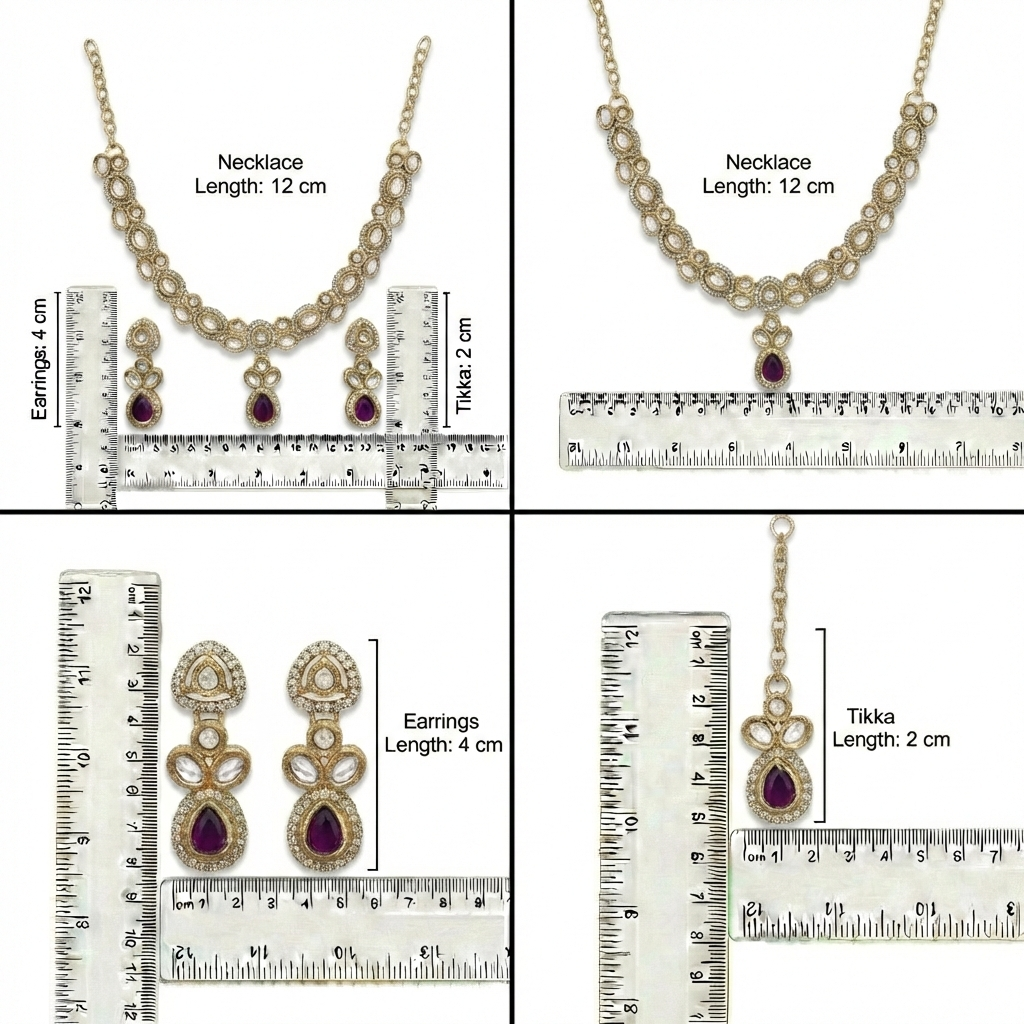 Wine Kundan Set for women