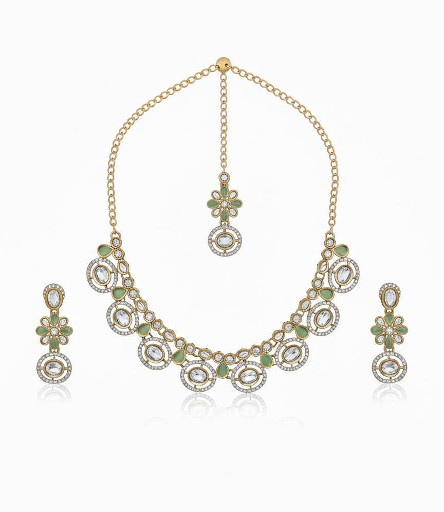 Maroon Kundan Set for women