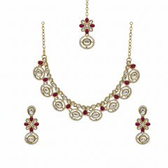 Maroon Kundan Set for women
