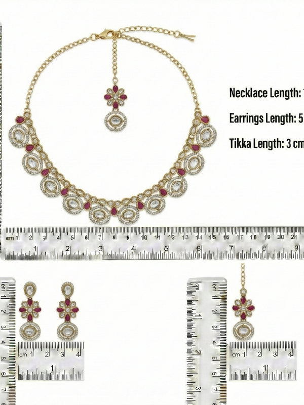 Maroon Kundan Set for women