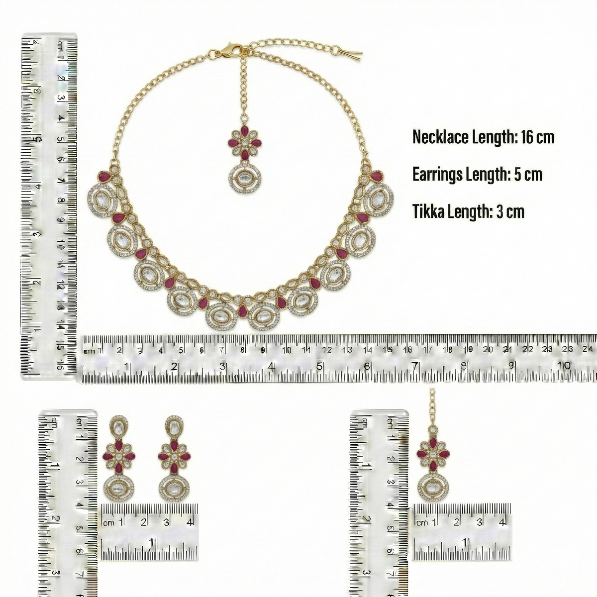 Maroon Kundan Set for women