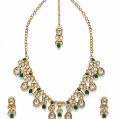 Green Kundan Set for women