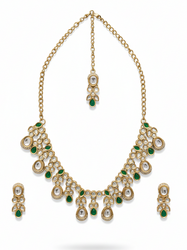 Green Kundan Set for women