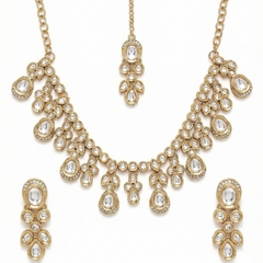 White Kundan Set for women