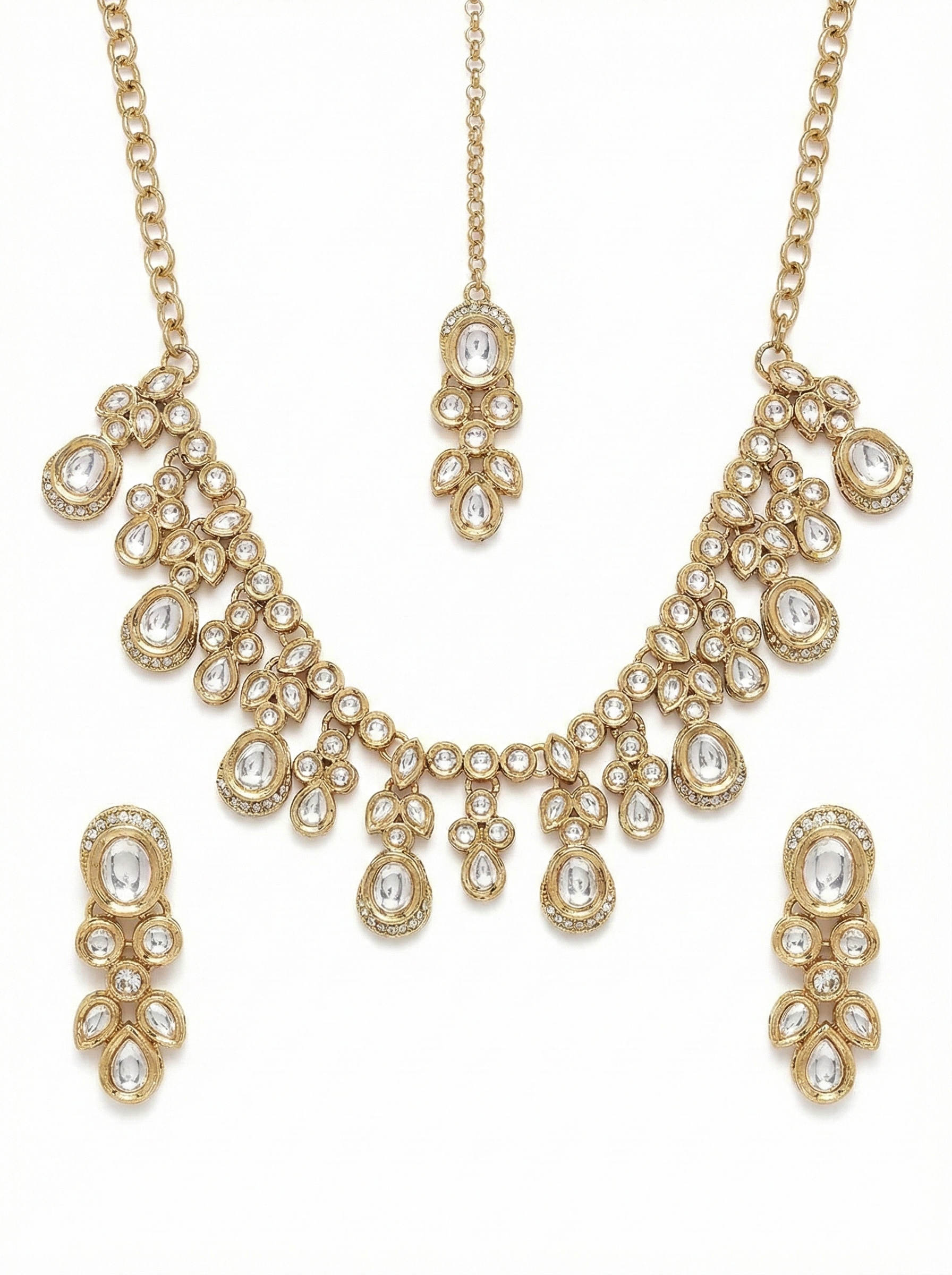 White Kundan Set for women
