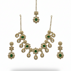 Green Kundan Necklace Set for Women