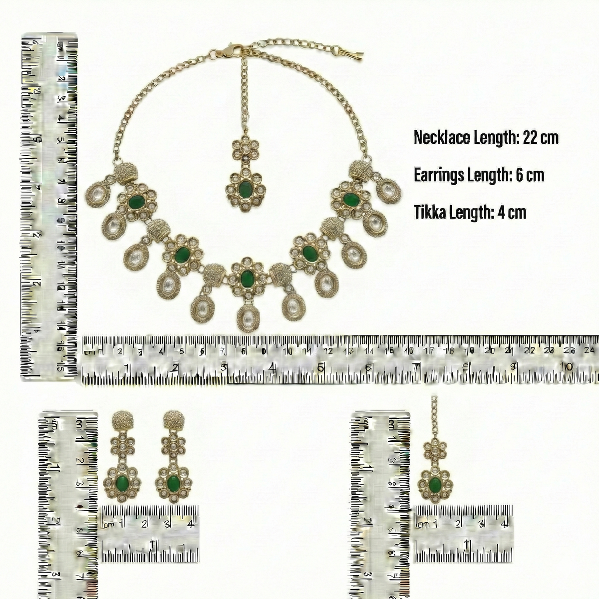 Green Kundan Necklace Set for Women