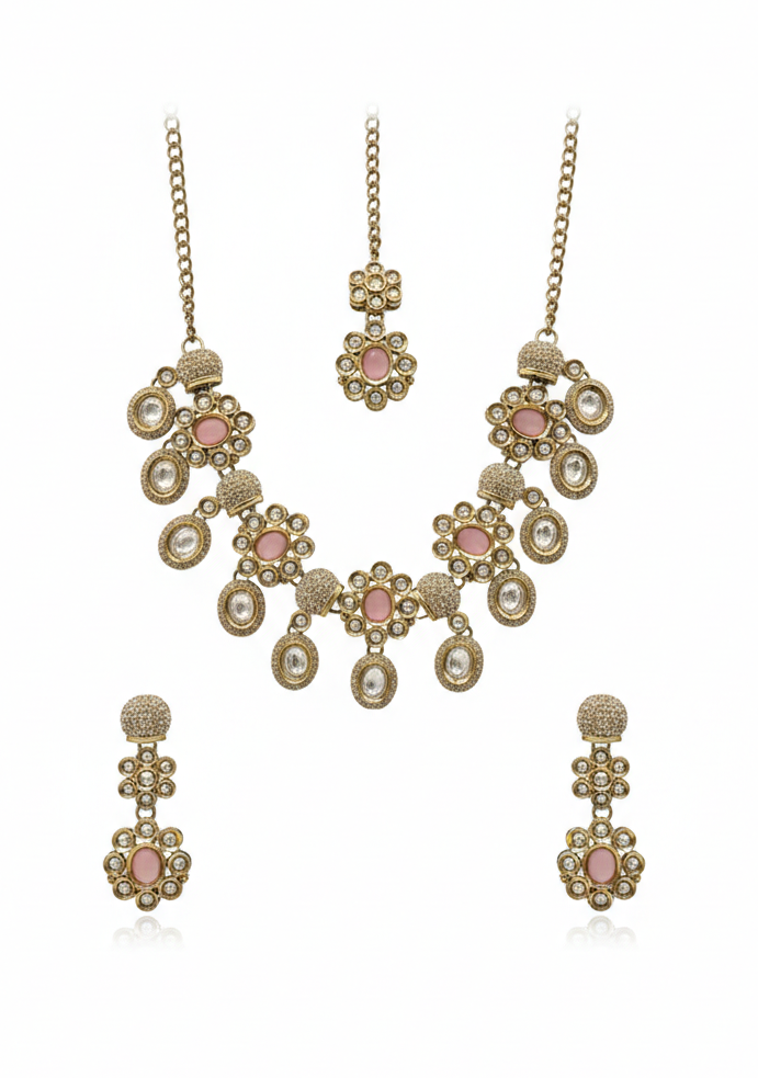 Green Kundan Necklace Set for Women