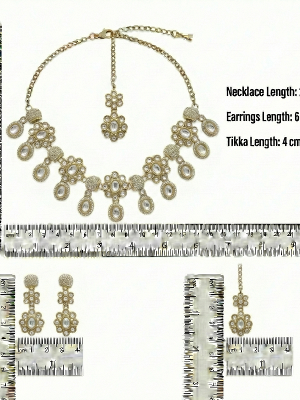White Kundan Necklace Set for Women
