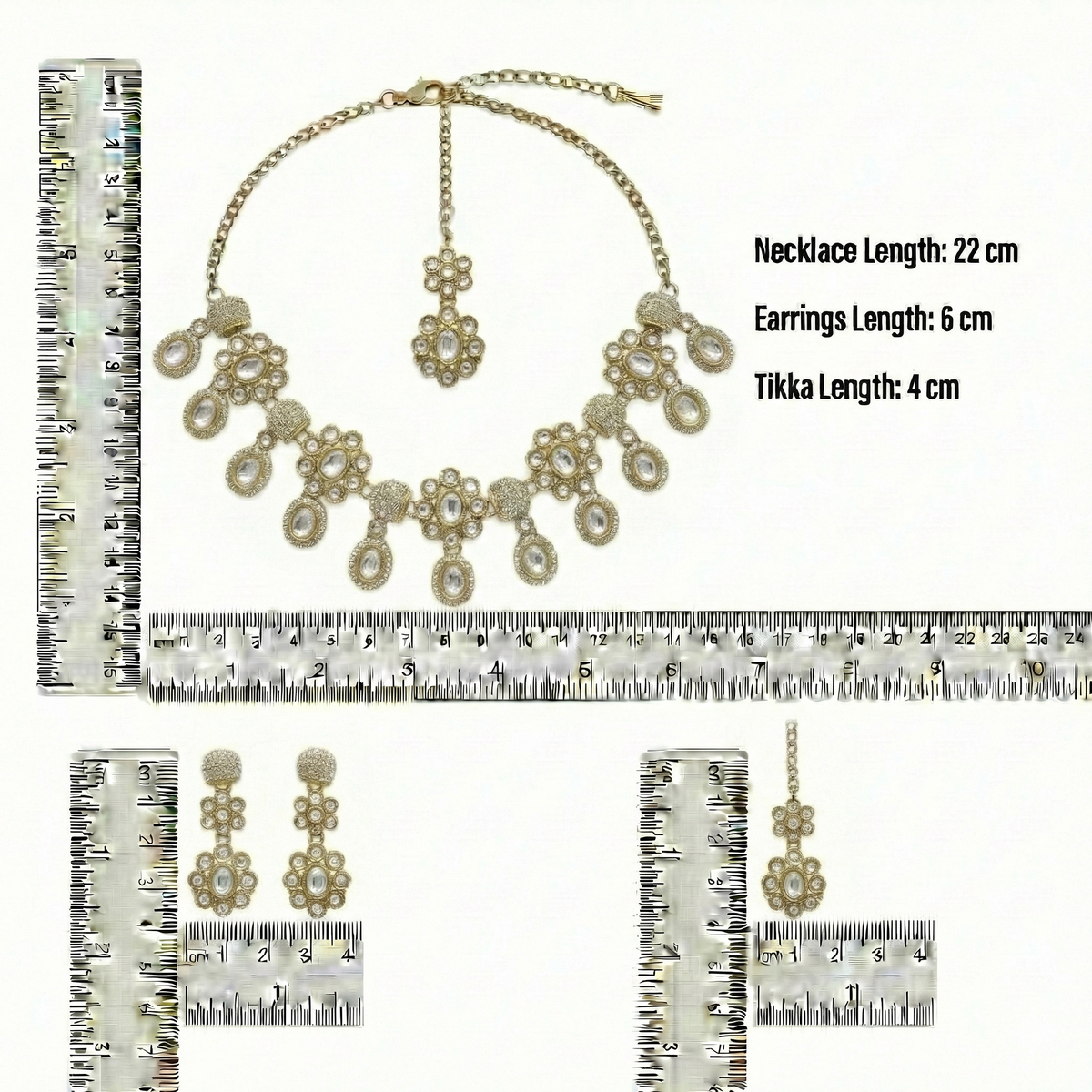 White Kundan Necklace Set for Women