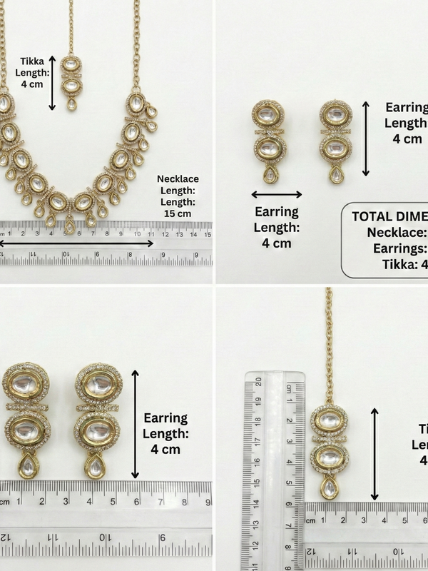 White Kundan Set for women