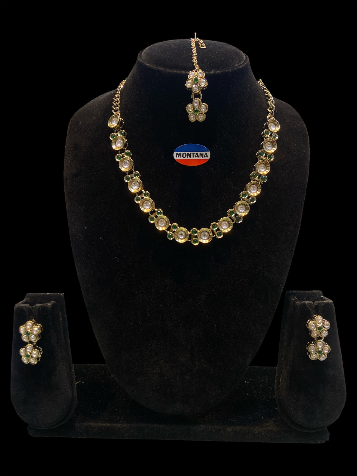 Green Kundan Set for women