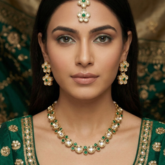 Green Kundan Set for women