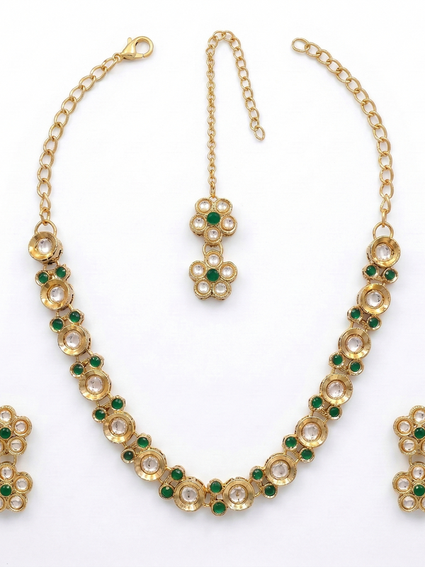 Green Kundan Set for women