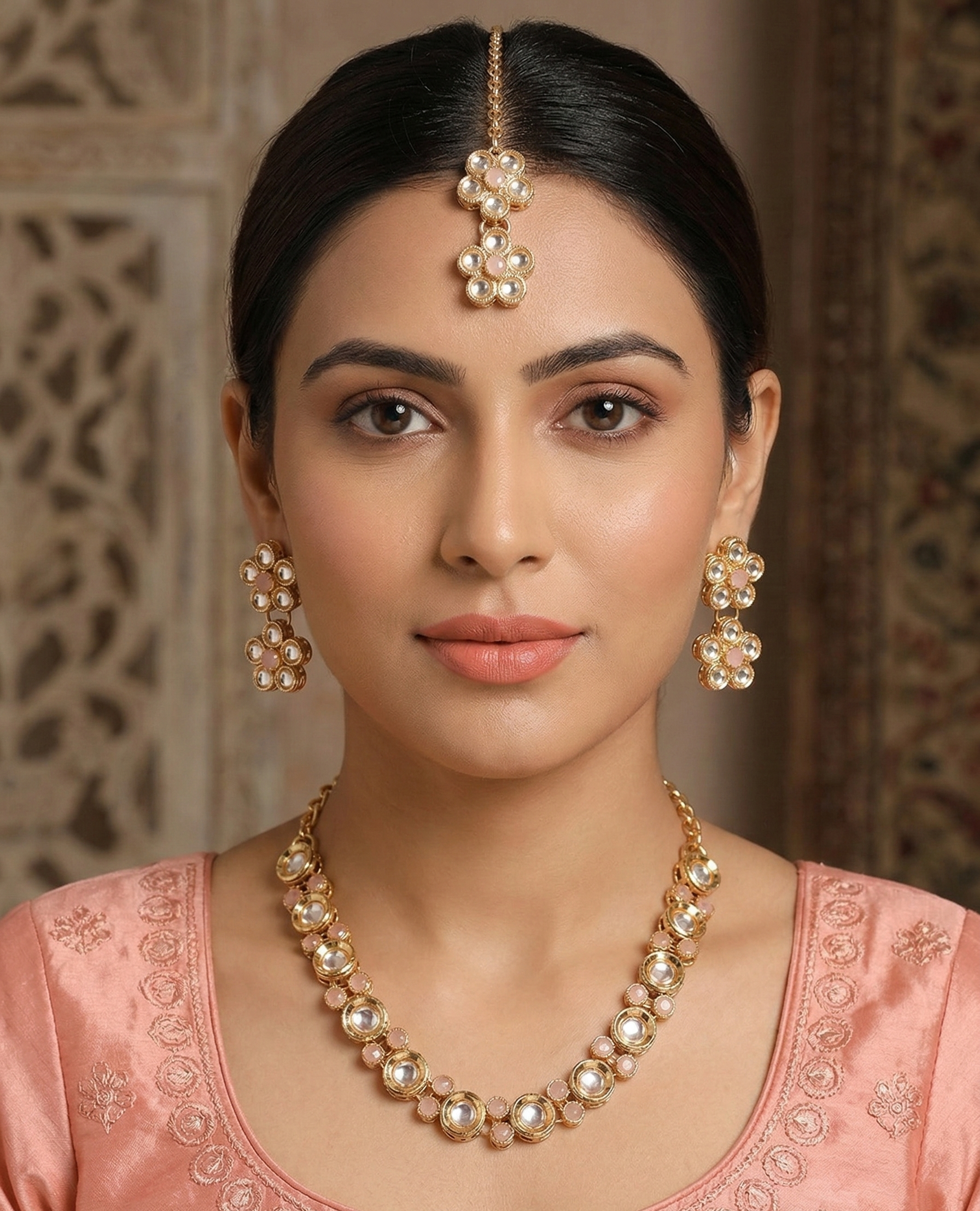 Pink Kundan Set for women