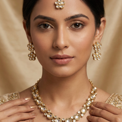 White Kundan Set for women
