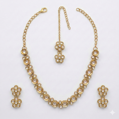 White Kundan Set for women