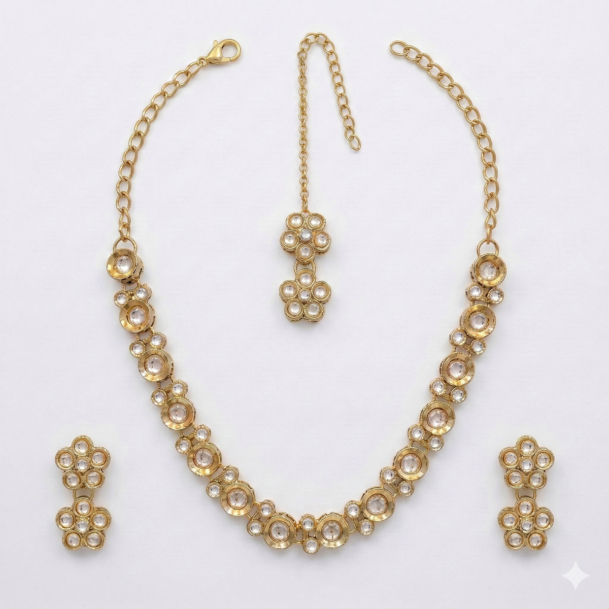 White Kundan Set for women