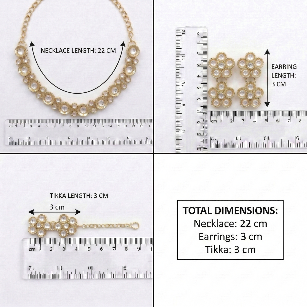 White Kundan Set for women