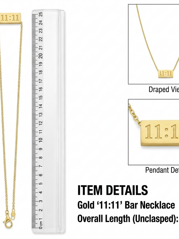 Anti Tarnish 11:11 pendant set for women