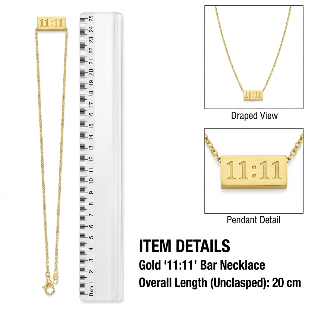 Anti Tarnish 11:11 pendant set for women