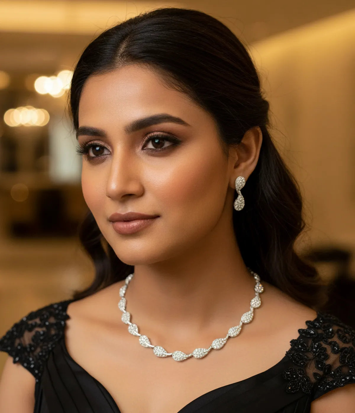 Rhodium Necklace Set for Women