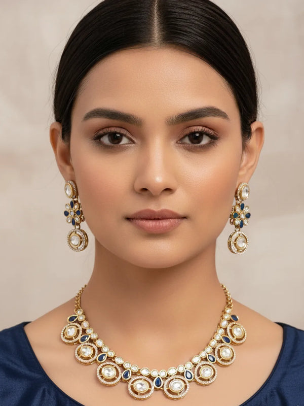 Montana Blue Kundan Set for Women