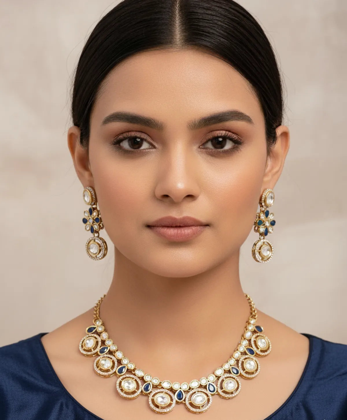 Montana Blue Kundan Set for Women