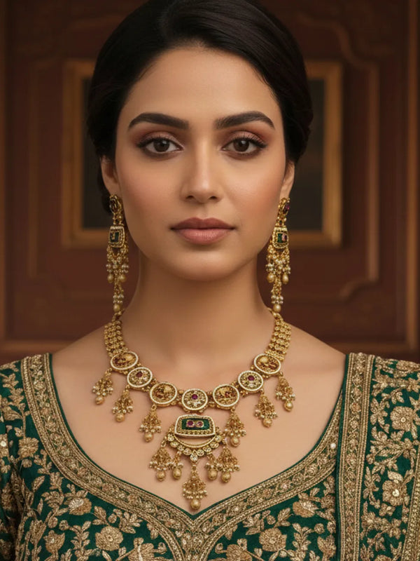 Brass Heritage Necklace set for women