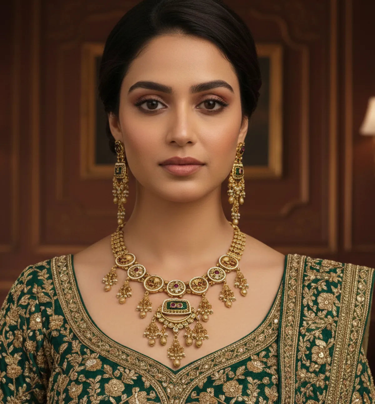 Brass Heritage Necklace set for women