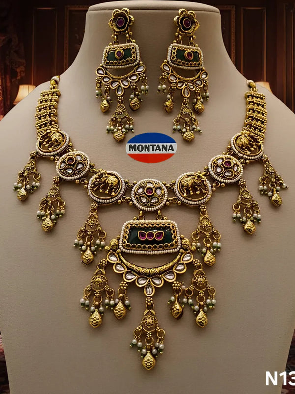 Brass Heritage Necklace set for women