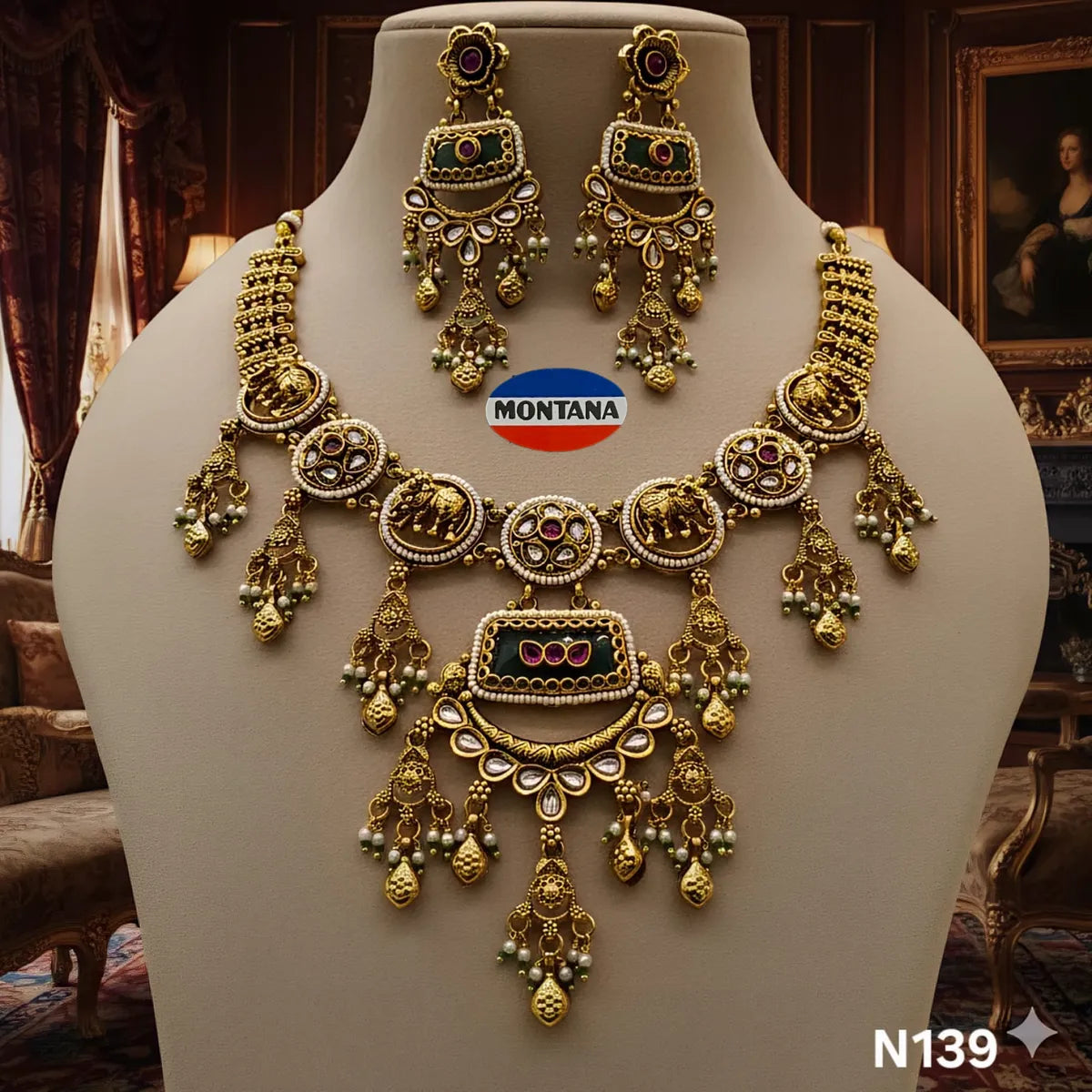 Brass Heritage Necklace set for women