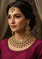 Mehandi Brass Glass Stone Choker Set For Women
