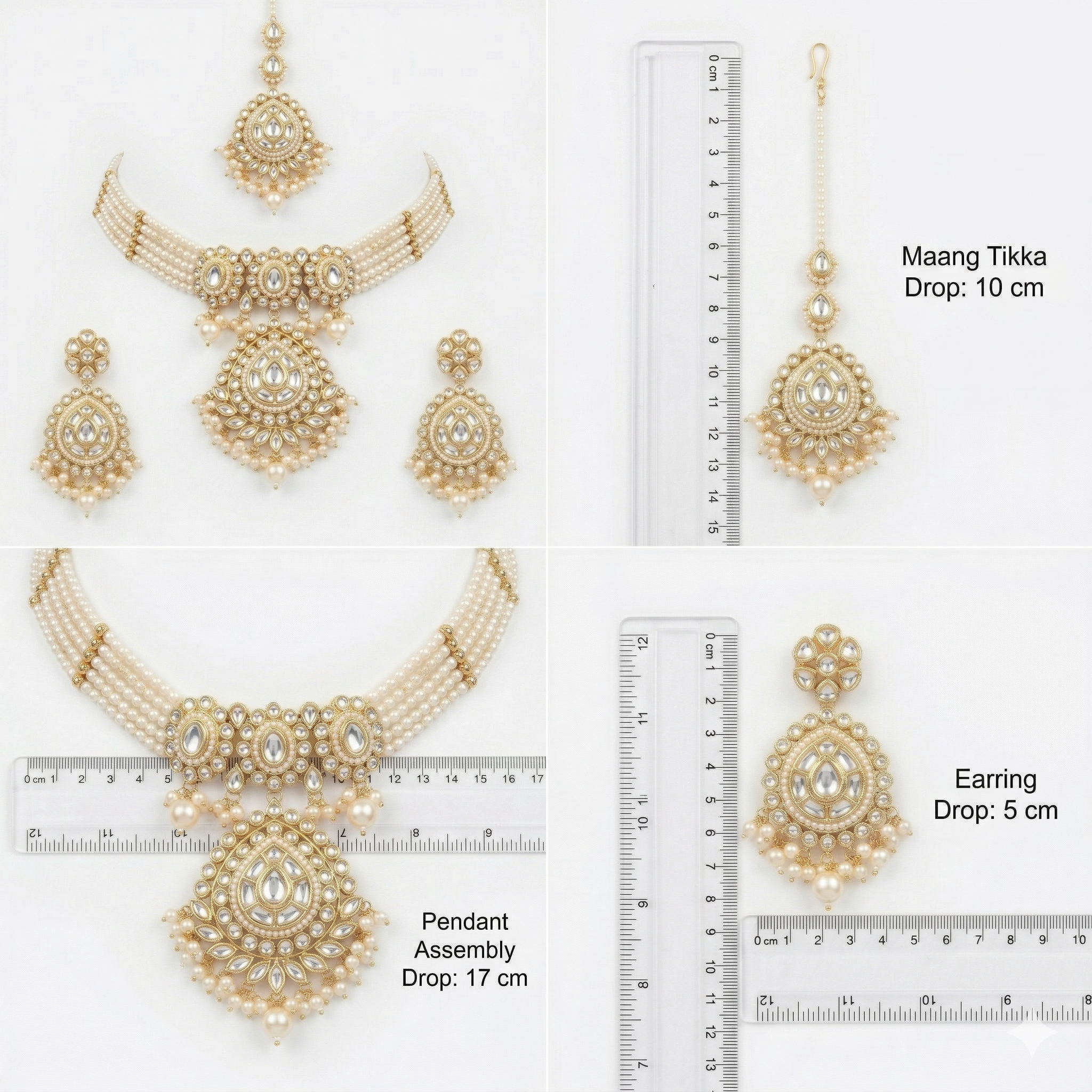 White Kundan Set for women