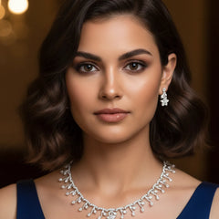 Rhodium Necklace Set for Women