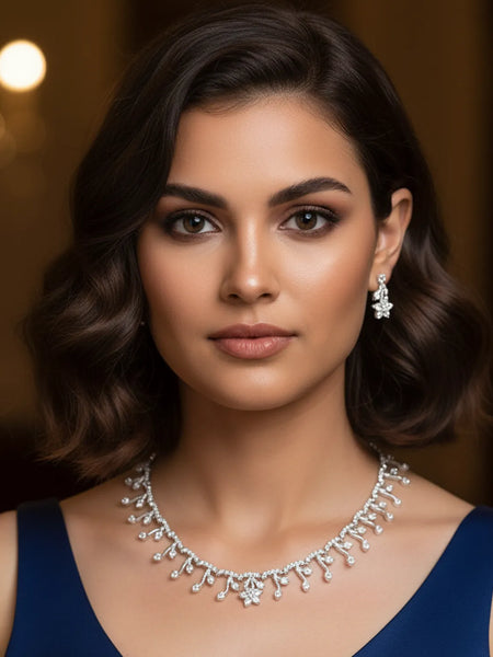 Rhodium Necklace Set for Women
