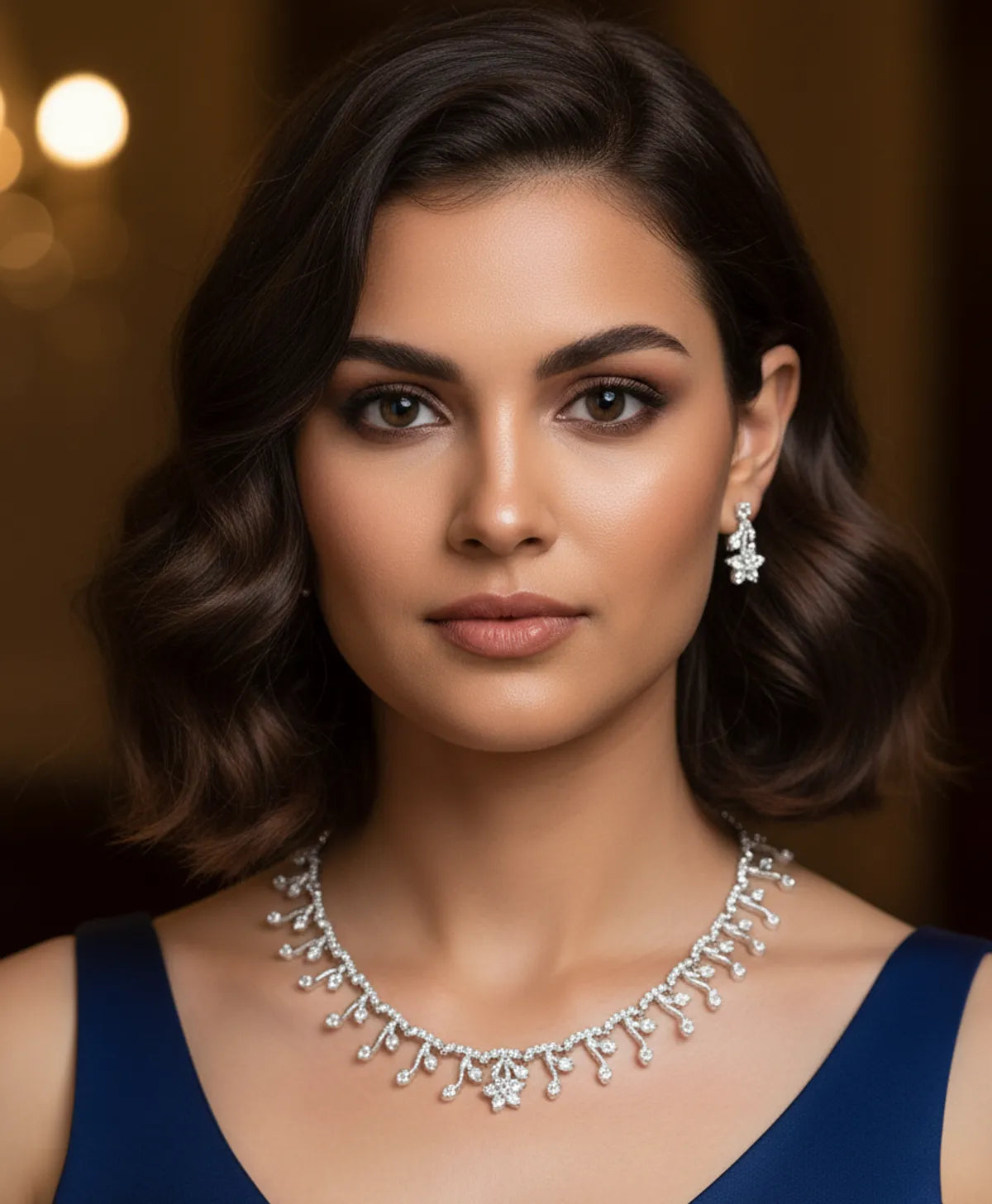 Rhodium Necklace Set for Women