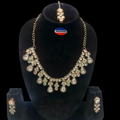 Mint Pink Kundan Set for women