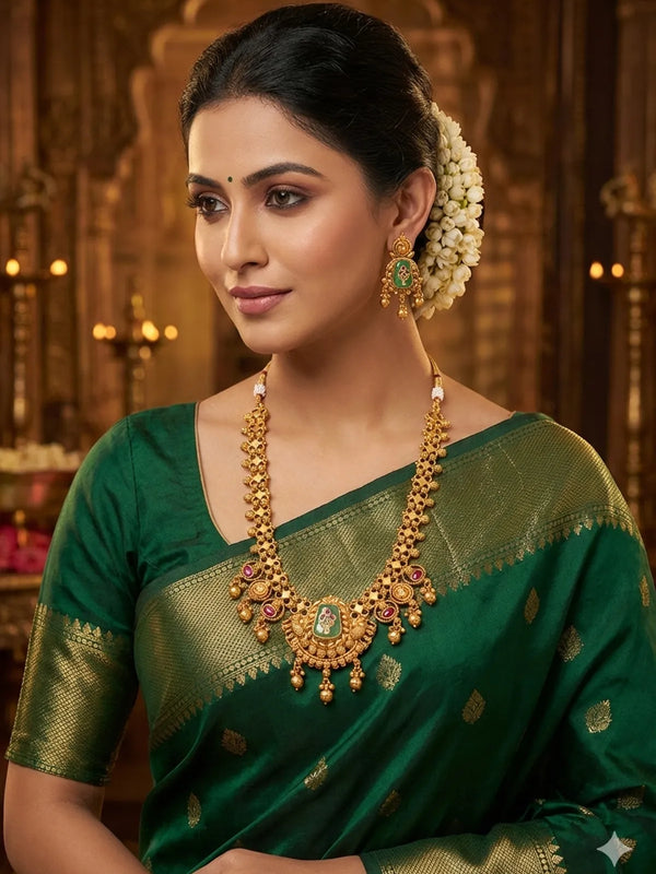 Multicolor Brass Kundan Set For Women