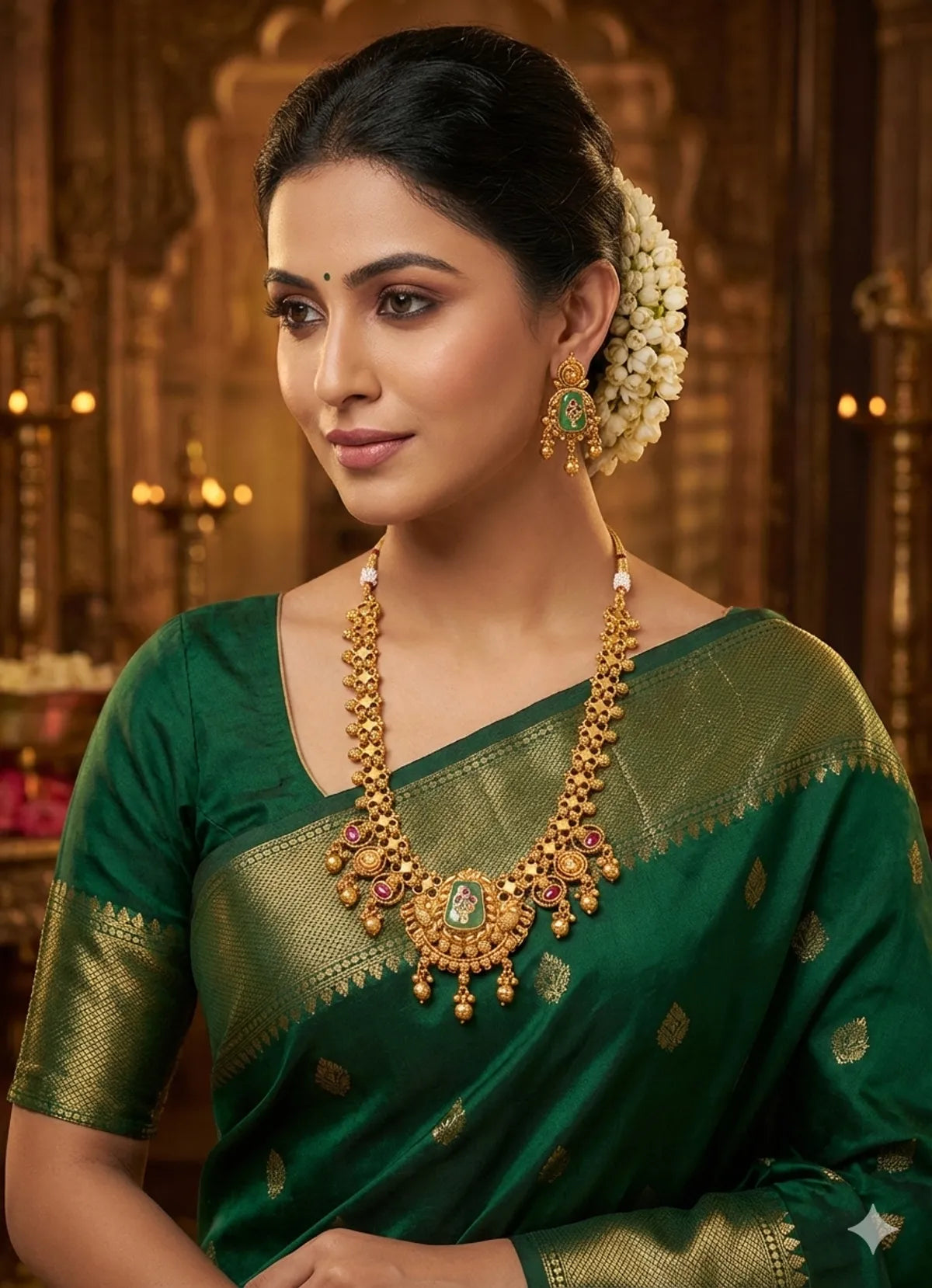 Multicolor Brass Kundan Set For Women