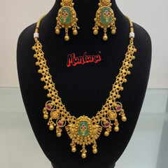 Multicolor Brass Kundan Set For Women