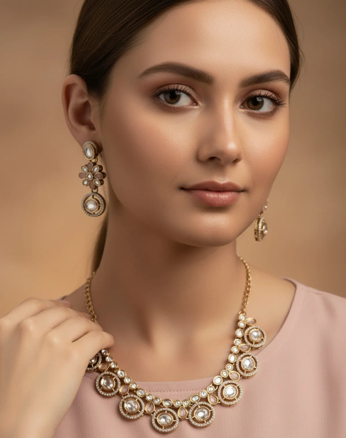 Pink Kundan Set for Women