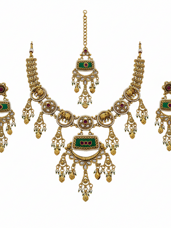 Brass Heritage Necklace set for women