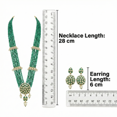 Green Brass Kundan Set For Women