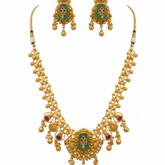 Multicolor Brass Kundan Set For Women