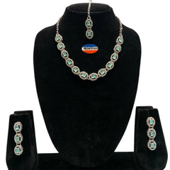Mint Glass stone Necklace Set for women