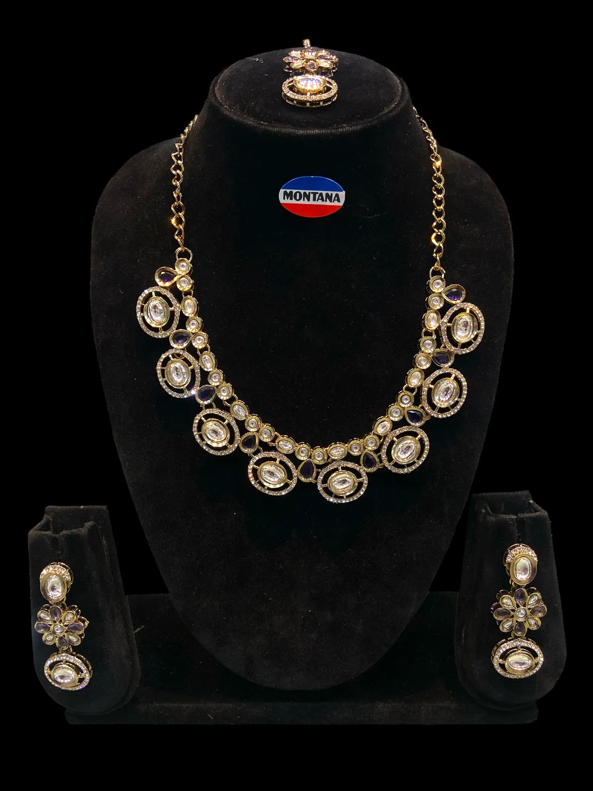 Wine Kundan Set for Women
